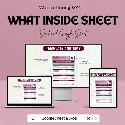 Event ROI Template | Excel & Google Sheets | Event Cost Analysis | ROI Calculator | Event Budget Template | Profit and Expense Tracker