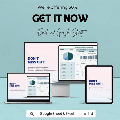 Expense Dashboard Template for Excel and Google Sheets | Monthly Budget & Expense Tracker | Business Finance Spreadsheet