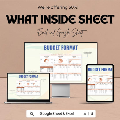 Budget Format Sheet | Monthly Budget Tracker | Google Sheet & Excel Template | Expense Tracker Spreadsheet | Financial Planning Tool