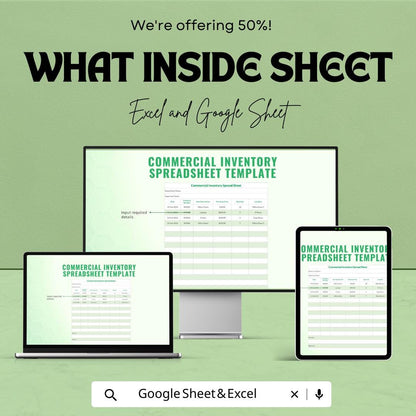 Inventory Reconciliation Template | Excel & Google Sheets Stock Reconciliation Spreadsheet | Inventory Audit Tracker | Stock Adjustment Log