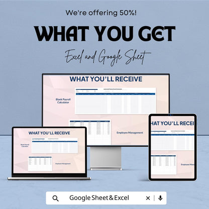 Automated Finance Payroll Calculator Template | Payroll Management Spreadsheet | Employee Salary Calculator | Automated Payroll Tool