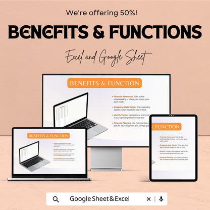 Monthly Expense Sheet Excel & Google Sheets | Budget Tracker, Spending Log, and Expense Analysis Template