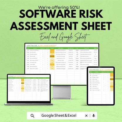 Software Risk Assessment Sheet - Excel & Google Sheet Template for Project Risk Management