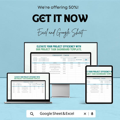 Project Task Template | Task Management Sheet | Project Planner Checklist | Editable Task Tracker | Project Planning Template for Teams