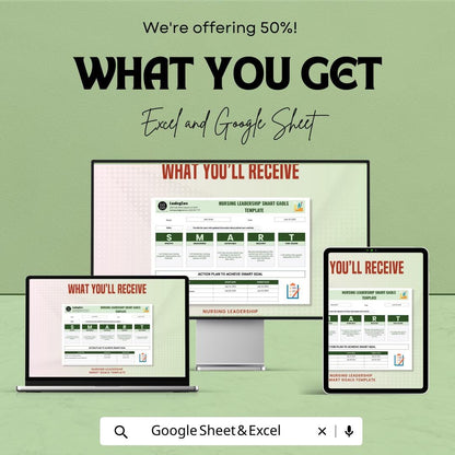 Nursing SMART Goals Template | Nursing Leadership Goal Planner | Nurse Professional Development Tracker | SMART Goal Worksheet