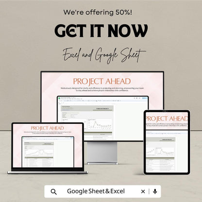 Forecast Project Template, Project Forecast Spreadsheet, Financial Projection Template,  Business Forecast Planner, Revenue Planning Tool
