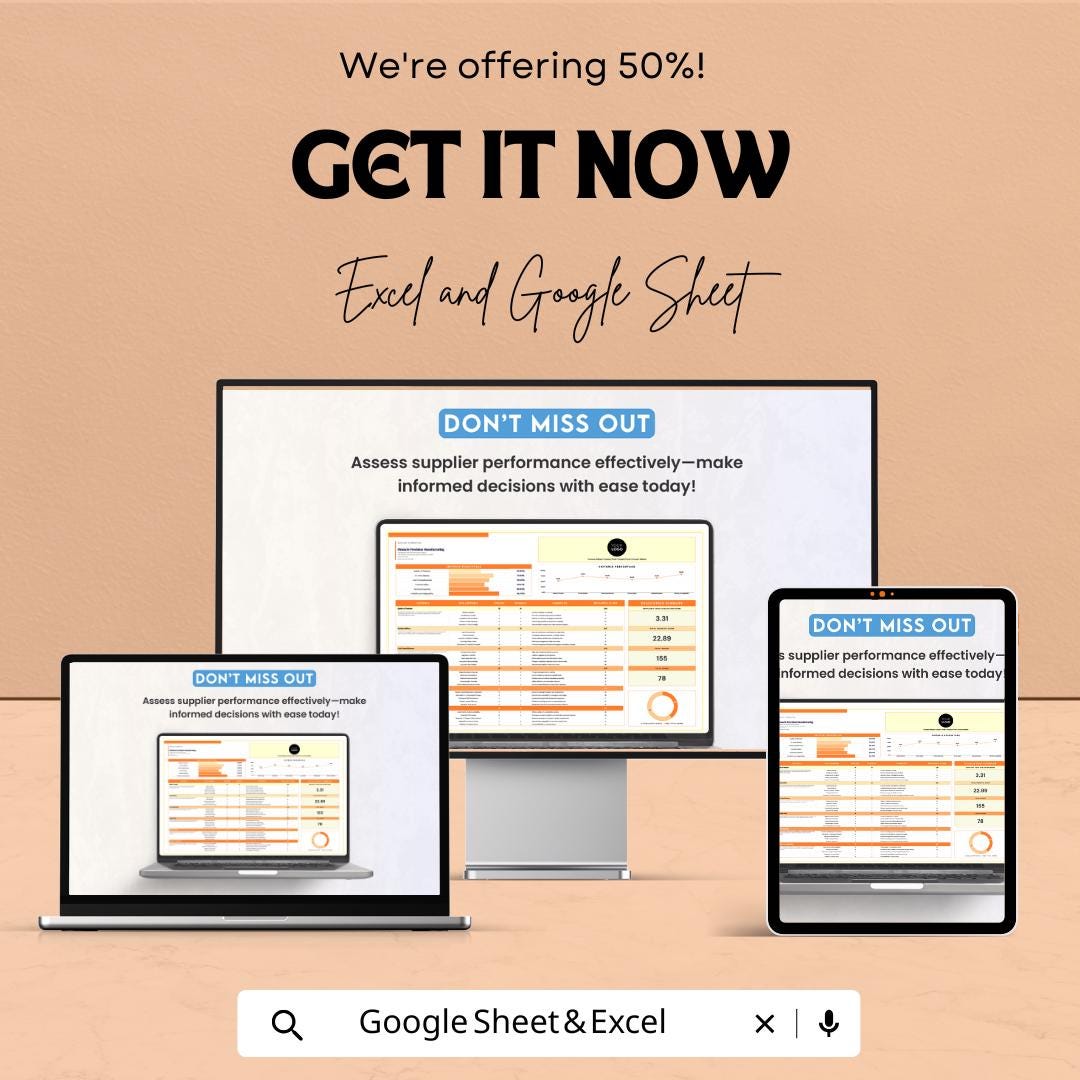 Administration Supplier Scorecard Template | Supplier Performance Tracker | Vendor Evaluation Sheet | Procurement Scorecard