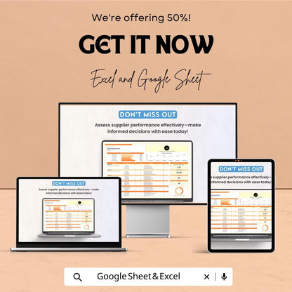 Administration Supplier Scorecard Template | Supplier Performance Tracker | Vendor Evaluation Sheet | Procurement Scorecard