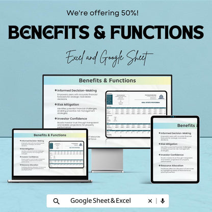 Real Estate Proforma Template, Property Investment Calculator, Rental Property Financial Model, Excel & Google Sheets Proforma