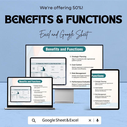IT Financial Profit & Loss Projection Sheet | Google Sheets  | Track Revenue  Expenses | Monthly Financial Projections | Instant Download