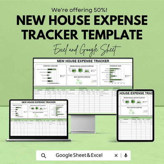 New House Expense Tracker Template, Moving Budget Planner, Home Moving Cost Tracker, Relocation Budget, New Home Planner