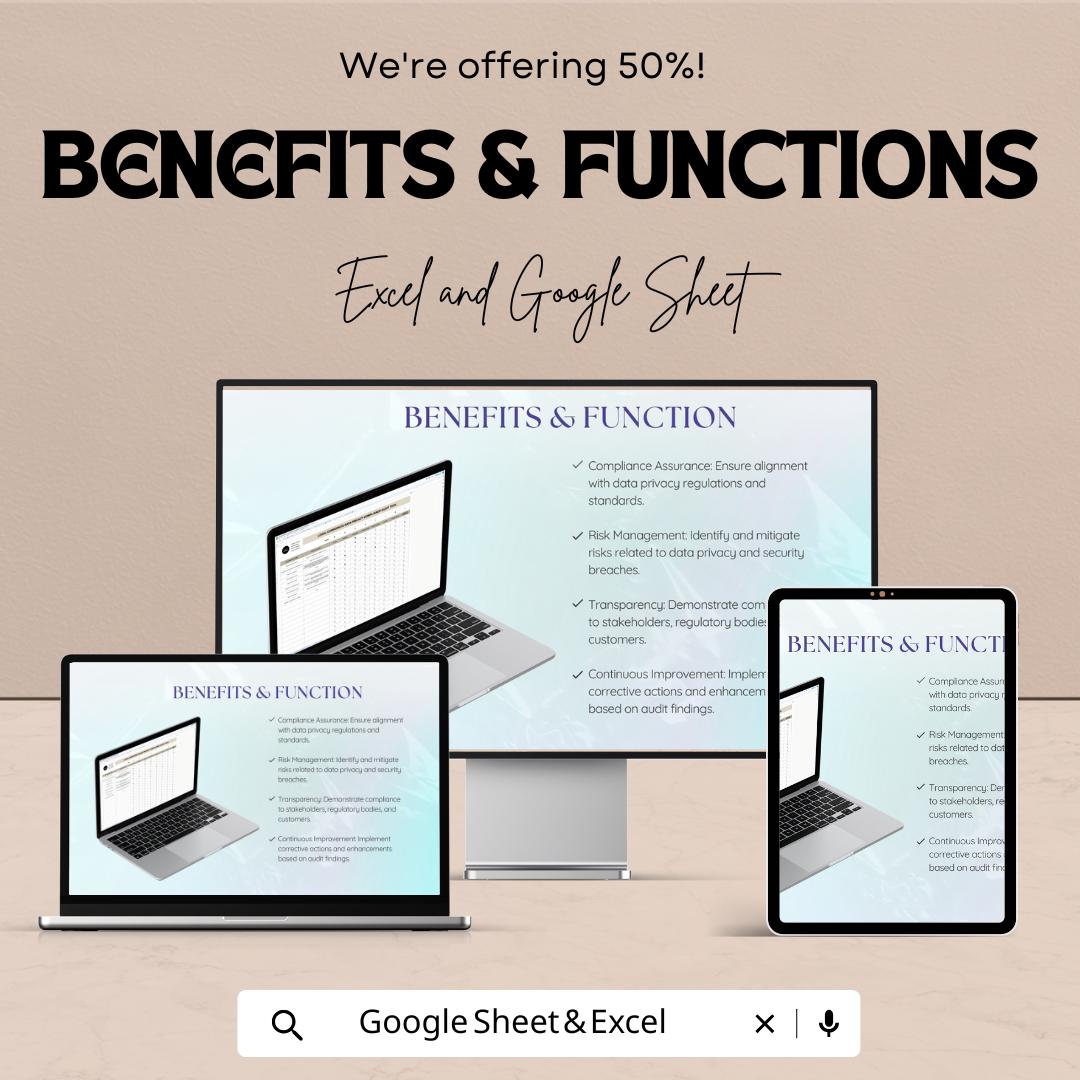 Legal Corporate Data Privacy Compliance Audit Tool Template | GDPR Privacy Audit Checklist | Compliance Tracker Spreadsheet