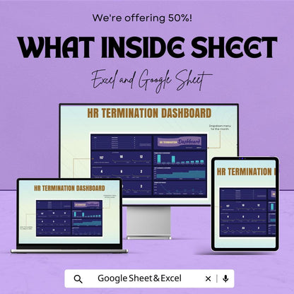 HR Termination Dashboard Sheet for Employee Management | Excel & Google Sheets Template for HR Professionals