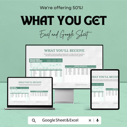 Sales Post-Closing Revenue Forecast Template | Revenue Projection Spreadsheet | Sales Forecast Tracker | Deal Revenue Planner