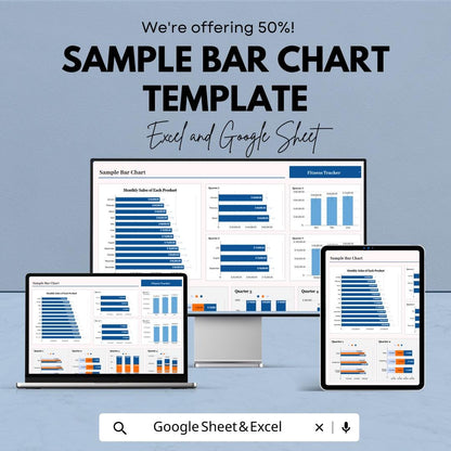 Sample Bar Chart Template , Data Visualization Spreadsheet, Sales Dashboard Chart Template, Editable Bar Graph Report Tracker