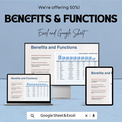 Equipment Inventory Sheet Template | Asset Tracking Spreadsheet | Equipment Management | Small Business Inventory Tracker