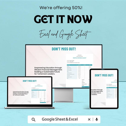 University Internal Budget Sheet | Monthly Budget Planner | Financial Planning Template for Universities | Excel & Google Sheets
