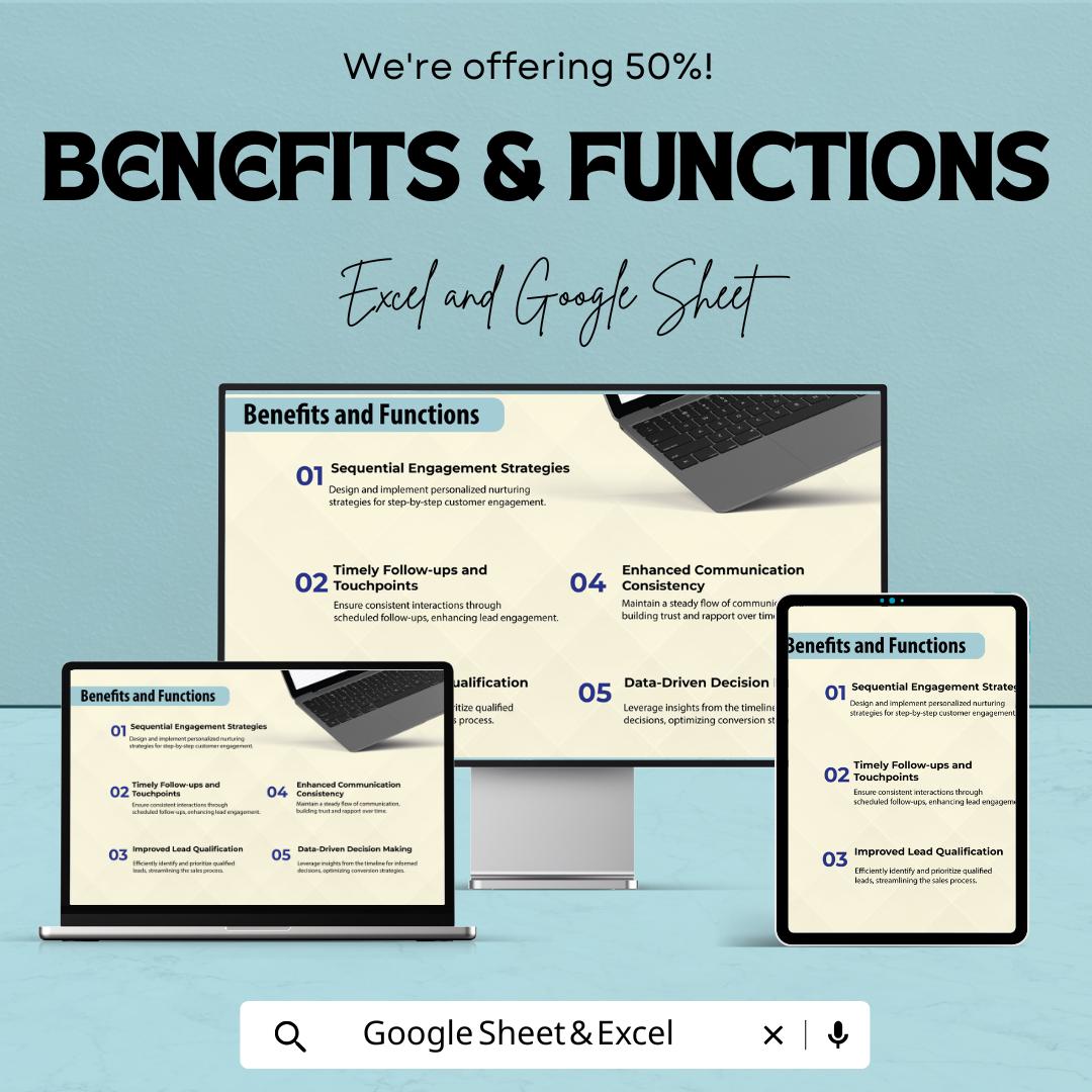 Sales Lead Nurturing Timeline Template | Sales Tracker Spreadsheet | CRM Lead Management Excel | Google Sheet Sales Pipeline | Marketing