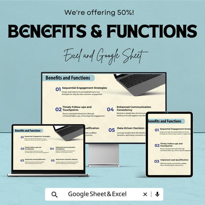 Sales Lead Nurturing Timeline Template | Sales Tracker Spreadsheet | CRM Lead Management Excel | Google Sheet Sales Pipeline | Marketing