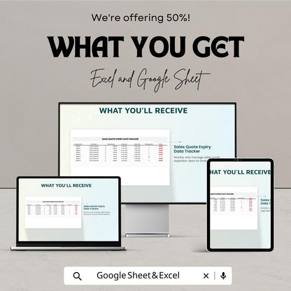 Sales Quote Expiry Date Tracker Template | Excel & Google Sheet | Quote Expiration Tracker | Sales Management Sheet | Quote Monitoring Tool