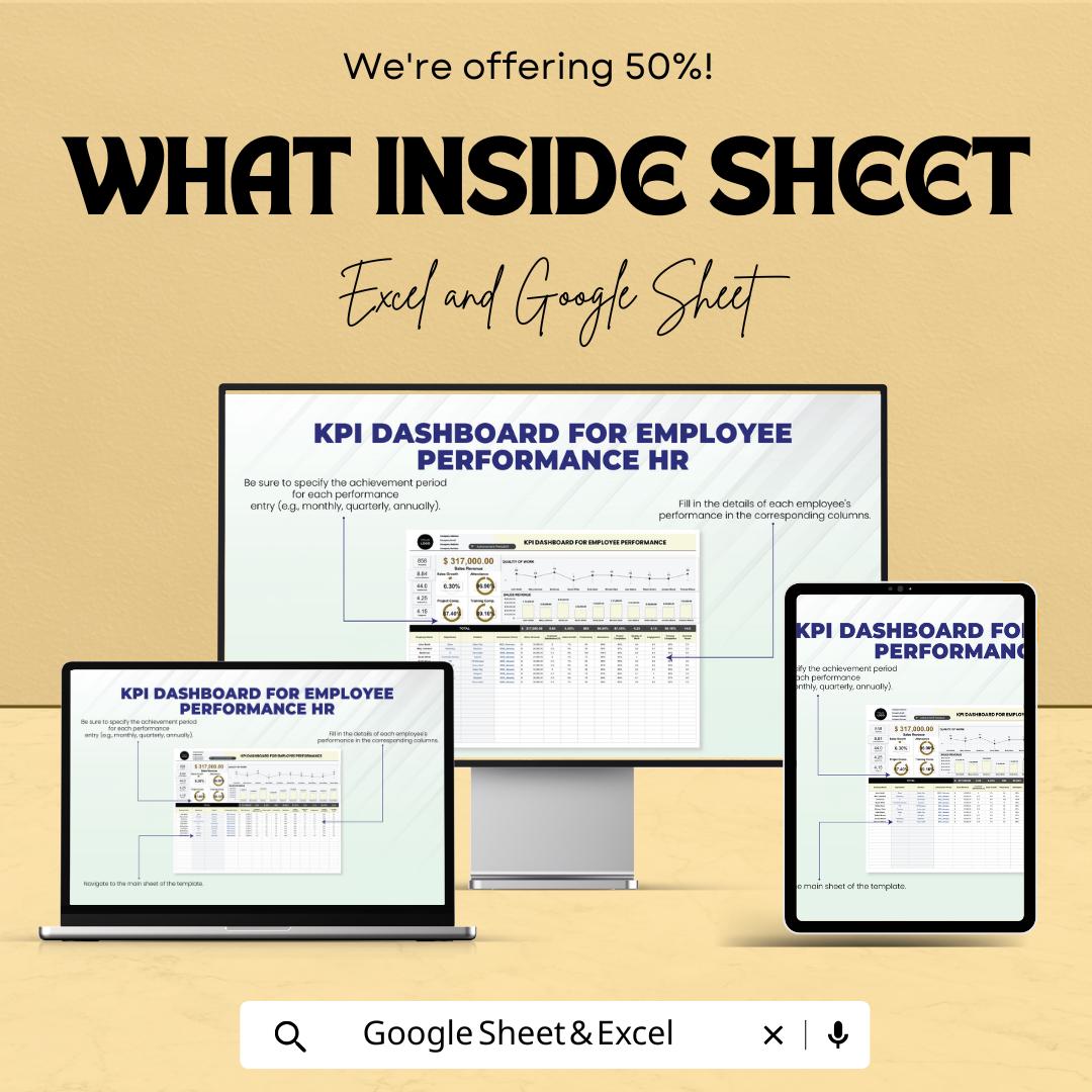 KPI Dashboard for Employee Performance HR | Employee KPI Tracker | Workforce Performance Analytics | Business Dashboard Template