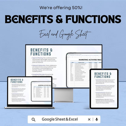Marketing Timeline Sheet for Strategic Planning | Excel & Google Sheets Template | Marketing Campaign Planner