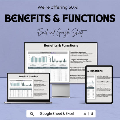Sales PPC Campaign Lead Analysis Template | PPC Marketing Dashboard | Cpc CTR Conversion Tracker