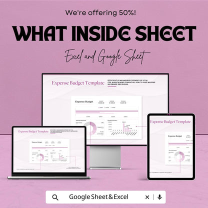 Expense Budget Template | Monthly Expense Tracker | Budget Planner Spreadsheet | Personal Finance Organizer | Business Budget Sheet
