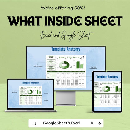 Wedding Budget Planner Template | Wedding Expense Tracker Spreadsheet | Excel & Google Sheets | Bridal Budget Organizer | Wedding Finance