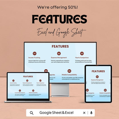 Self-Employed Profit and Loss Template | Small Business P and L Statement | Income & Expense Report | Monthly Profit Tracker