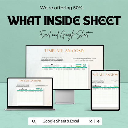 Legal Case Evidence Tracker Template | Law Firm Case Management Spreadsheet | Excel and Google Sheet | Paralegal & Attorney Organizer