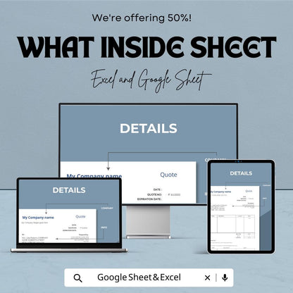 Quotation Format Template | Excel & Google Sheets | Business Quotation Sheet | Editable Price Quote Template | Instant Download