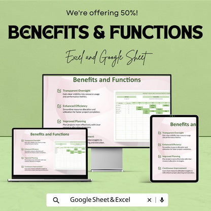 Resource Management Sheet | Project Resource Planner | Excel & Google Sheets Template | Task and Personnel Allocation Tool