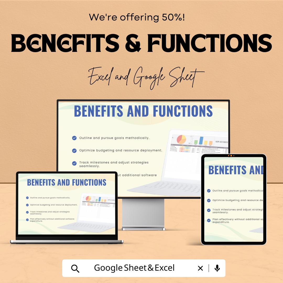 KPI Scorecard Sheet | Excel & Google Sheets Template | Track Key Performance Indicators | Business KPI Tracker | Performance Metrics Tool