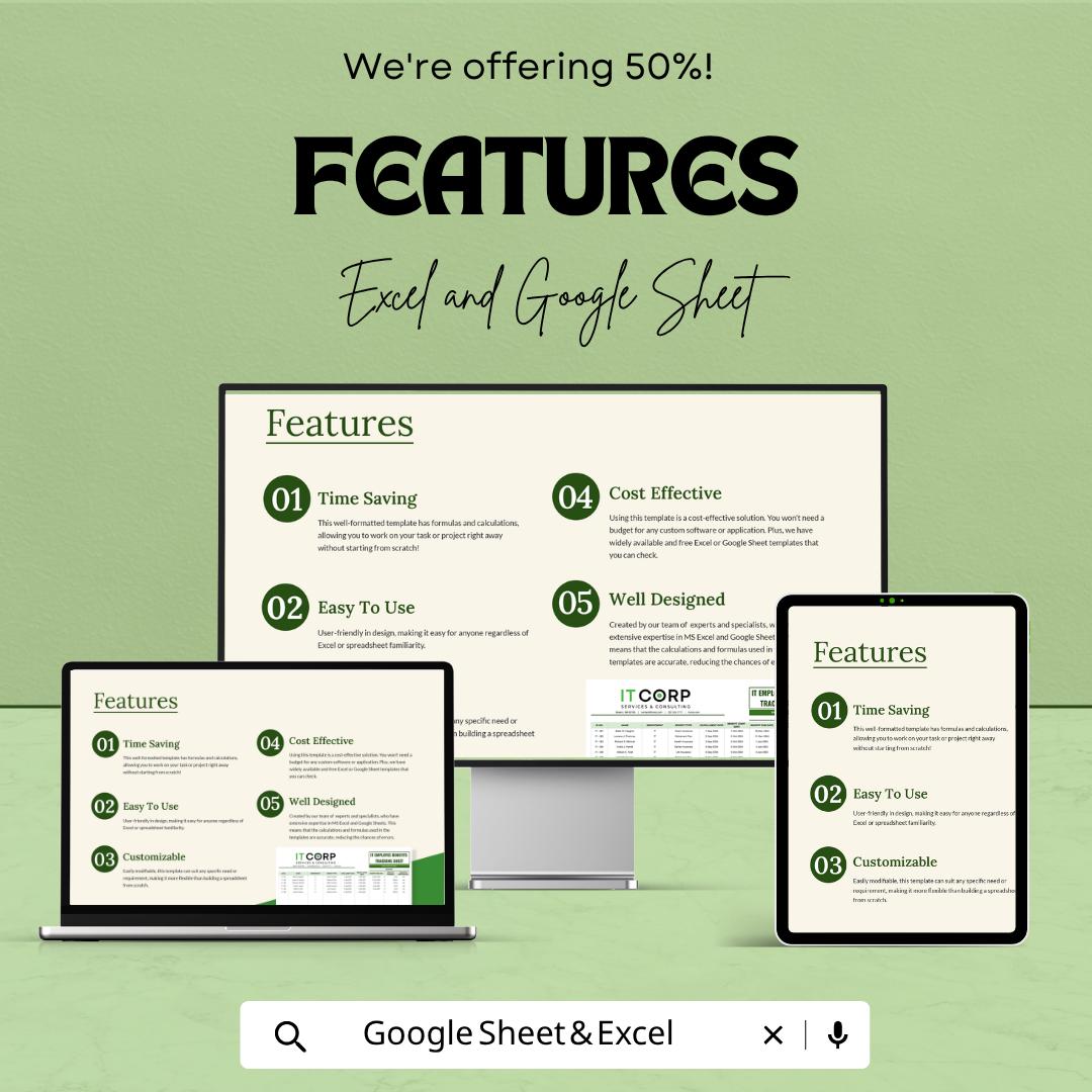 IT Employee Benefits Tracking Sheet | HR Benefits Tracker | Employee Benefits Spreadsheet | HR Management Tool | Staff Benefits Planner