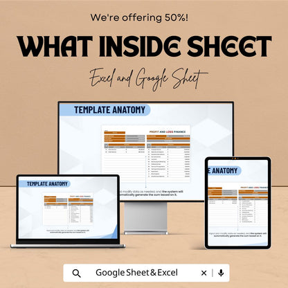 Profit and Loss Finance Template | P&L Statement Spreadsheet | Income and Expense Tracker | Business Financial Report Template