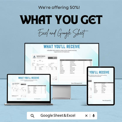 Editable Bill Template | Professional Invoice Spreadsheet | Custom Billing Template | Excel & Google Sheets | Business Invoice Generator |