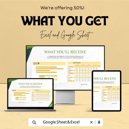 Marketing Budget Tracker Template | Google Sheets & Excel | Marketing Expense Tracker | Budget Planner | Campaign Budget Spreadsheet
