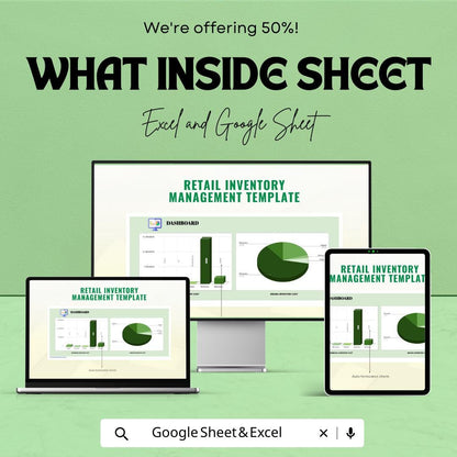Retail Inventory Management Template  | Store Inventory Tracker | Stock Control Spreadsheet | Small Business Inventory Log