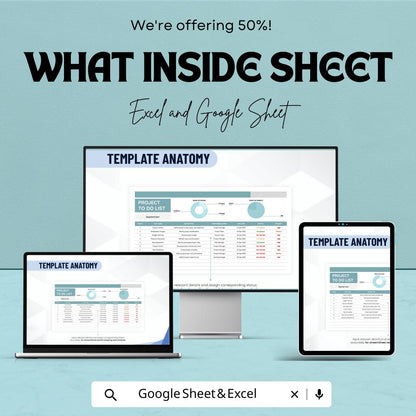 Project To Do List Spreadsheet | Google Sheets & Excel Task Planner | Project Task Tracker Dashboard | Business Productivity Template