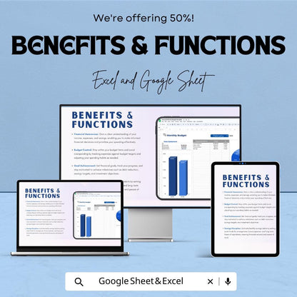 Personal Monthly Budget Sheet Template | Monthly Budget Planner | Google Sheet & Excel Budget Tracker | Easy Financial Management