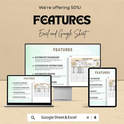 Expense Ratio Sheet | Budgeting and Financial Tracking Template | Excel & Google Sheets | Expense Analysis Tracker