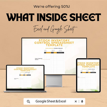 Stock Inventory Control Spreadsheet Template | Inventory Management Tracker | Stock Control Log | Warehouse Inventory Sheet