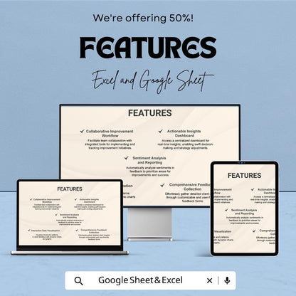 Sales Client Feedback Analysis Template | Client Sentiment Tracker | Sales Performance Review Sheet