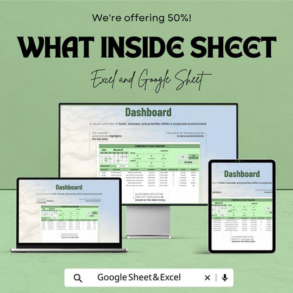 Corporate Task Tracker Template, Project Task Manager Spreadsheet, Team Task Planner, Work Tracker Excel, Google Sheets Task Management Tool