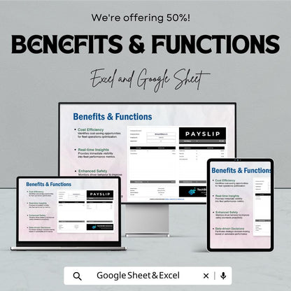Payslip Payroll Sheet Template – Customizable Excel & Google Sheets for Employee Payslips