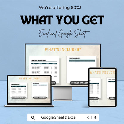 Marketing Cost Estimate Sheet Excel and Google Sheets | Budget Planner for Campaigns & Client Proposals