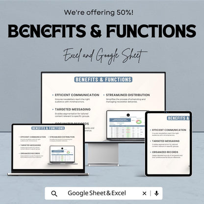 Administration Internal Newsletter Distribution List Template | Employee Contact Tracker | HR Communication Log | Excel & Google Sheets