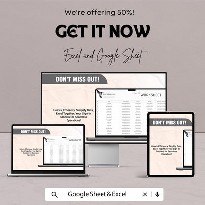 Sign In Worksheet Template | Employee Attendance Tracker | Event Sign In Sheet | Business Registration Form | Printable Log Sheet