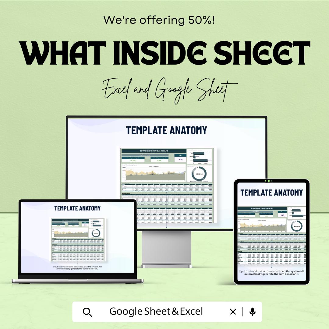 Comprehensive Financial Modeling Template | Business Financial Model | Forecasting Spreadsheet | Data Analysis Template